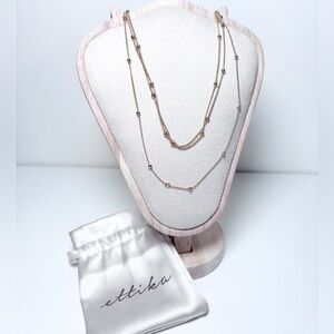 Ettika 18k Gold Plated Multi-strand Layered Necklace Luxe Gift NWT